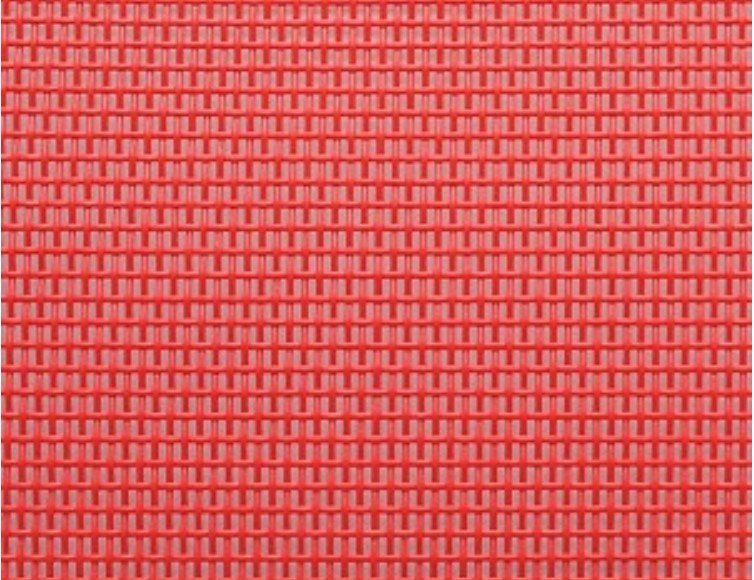 Sturdy, red mesh pattern from an upcycled sports bag.