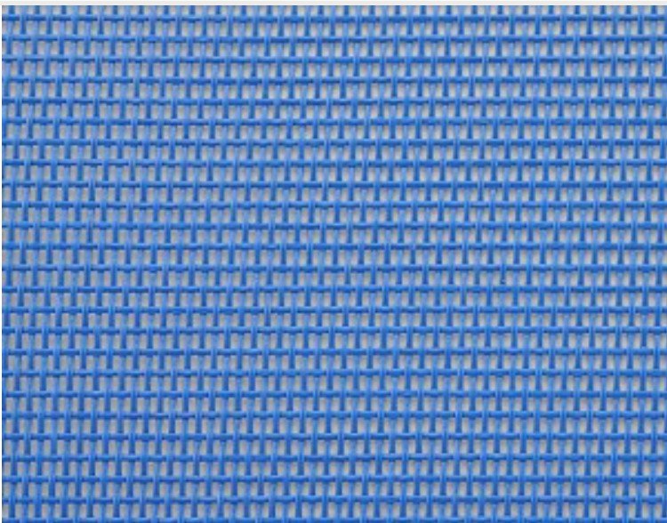 Sturdy, blue mesh fabric from a reusable shopping bag.