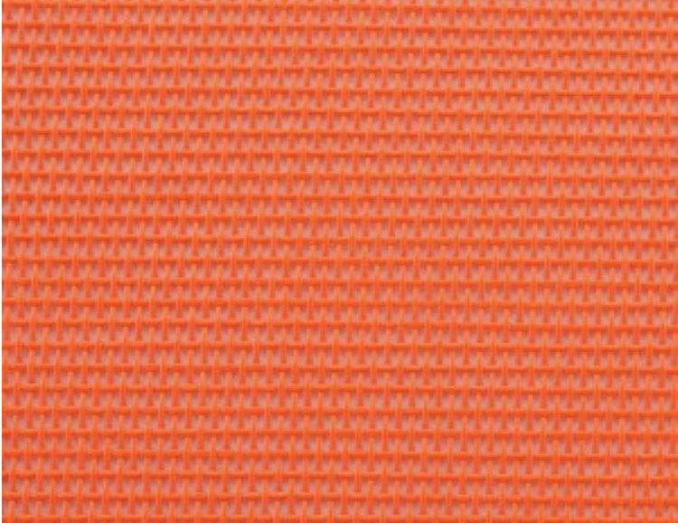 Orange up-cycled mesh pattern from a clutch bag. 