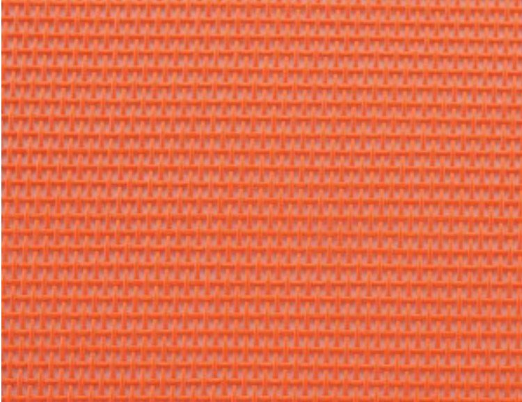 Sturdy, orange mesh fabric from an upcycled tote bag.
